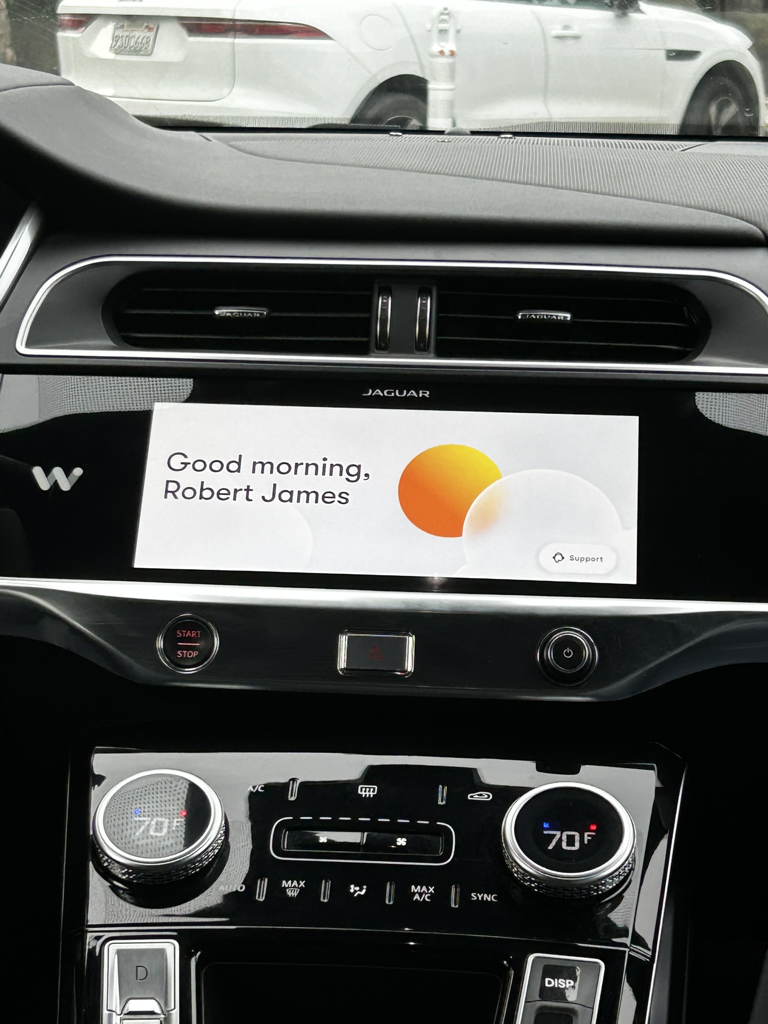 The Waymo dashboard greeting — "Good morning, Robert James"