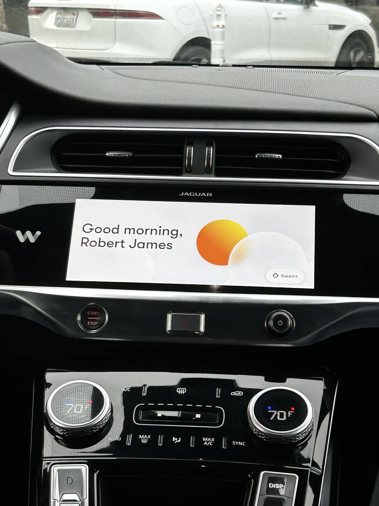 The Waymo dashboard greeting — "Good morning, Robert James"